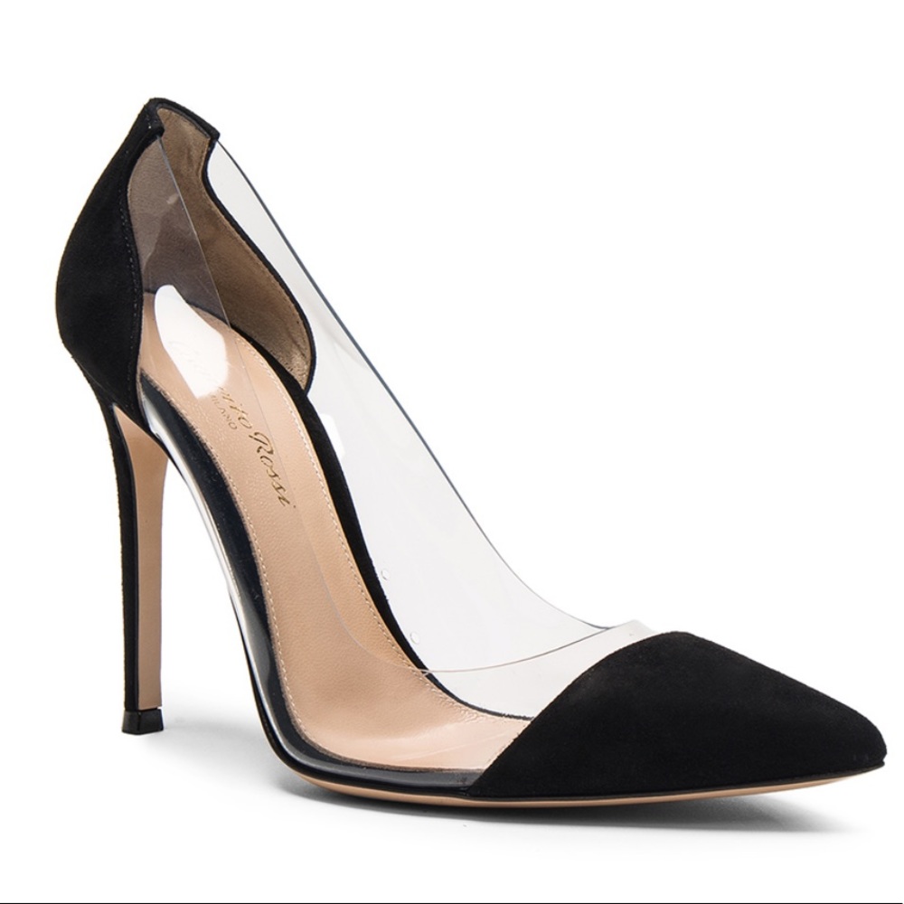 Gianvito Rossi Suede Plexi Pumps - Picture 5 of 5
